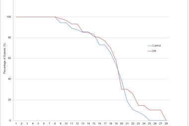 Lifespan assay of C. elegans in control and DR groups